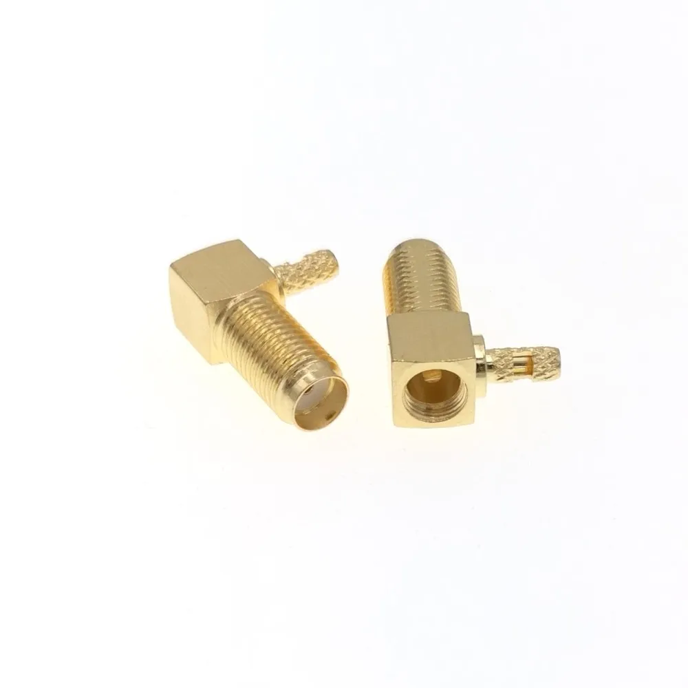 10 шт. обжим SMA Jack женский правый угол РЧ разъем для RG316 RG174 LMR100 кабель|connectors for