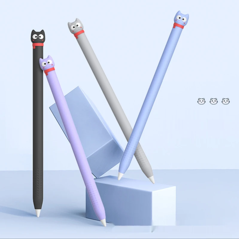 Чехол для карандаша Apple Pencil 1 2 силиконовый мультяшный милый Ударопрочный Мягкий