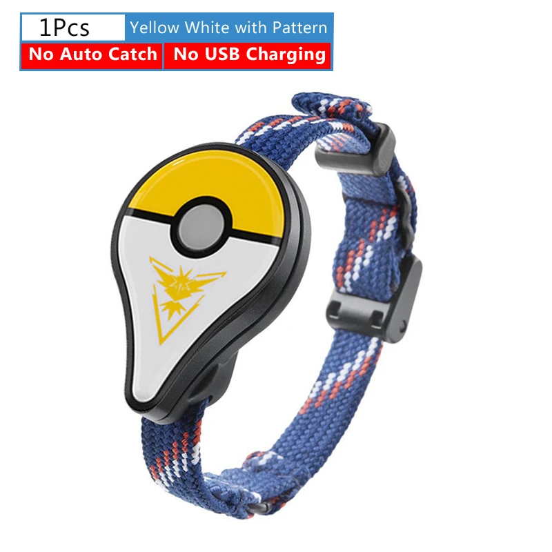 Yellow White Pattern Bluetooth браслет с автоматической ловлей для игры Pokemon Go Plus, аксессуары для часов с браслетом, часы с зарядкой от usb - Цвет: Yellow White Pattern