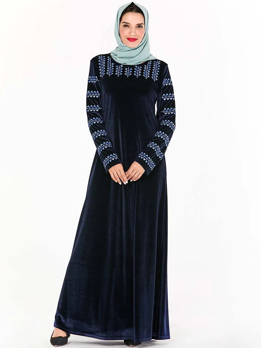 BNSQ Бургундия Толстое Зимнее бархатное платье с длинным Hijabs мусульманская одежда Дубай индонезийский Макси индийские платья Lehenga