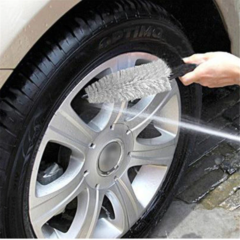 

Wheel Tire Brush, Hand-Held Cleaning Detergent With Handle Tire Rim Scrub Cleaner Washing Tool