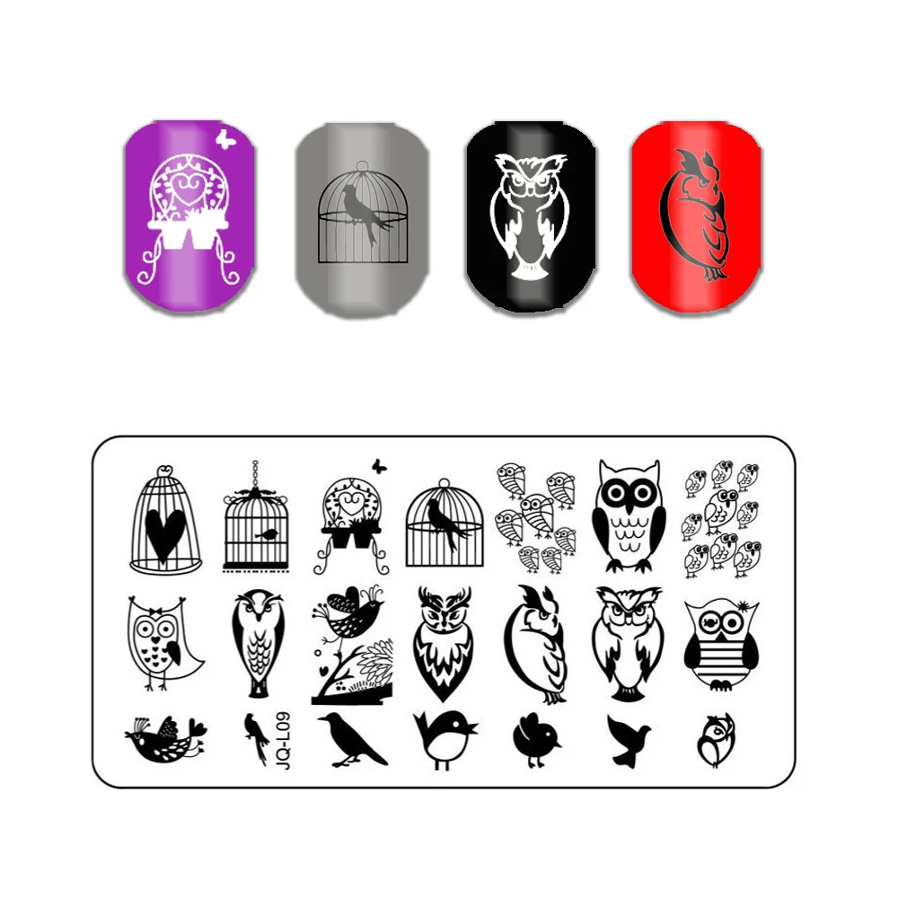 Горячее искусство ногтей штамповки Стиль птица тема пластины для стемпинга