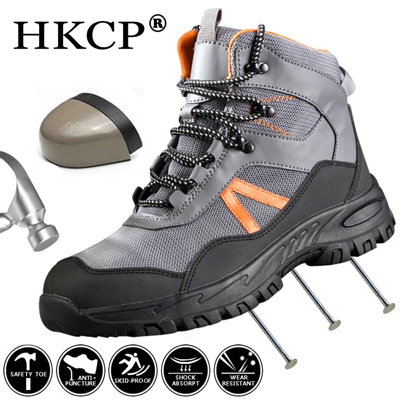 

Men Boots Safety Shoes Men Indestructible Work Sneakers Steel Toe Shoes Anti-smashin Work Shoes Safety Boots Men Protection Shoe