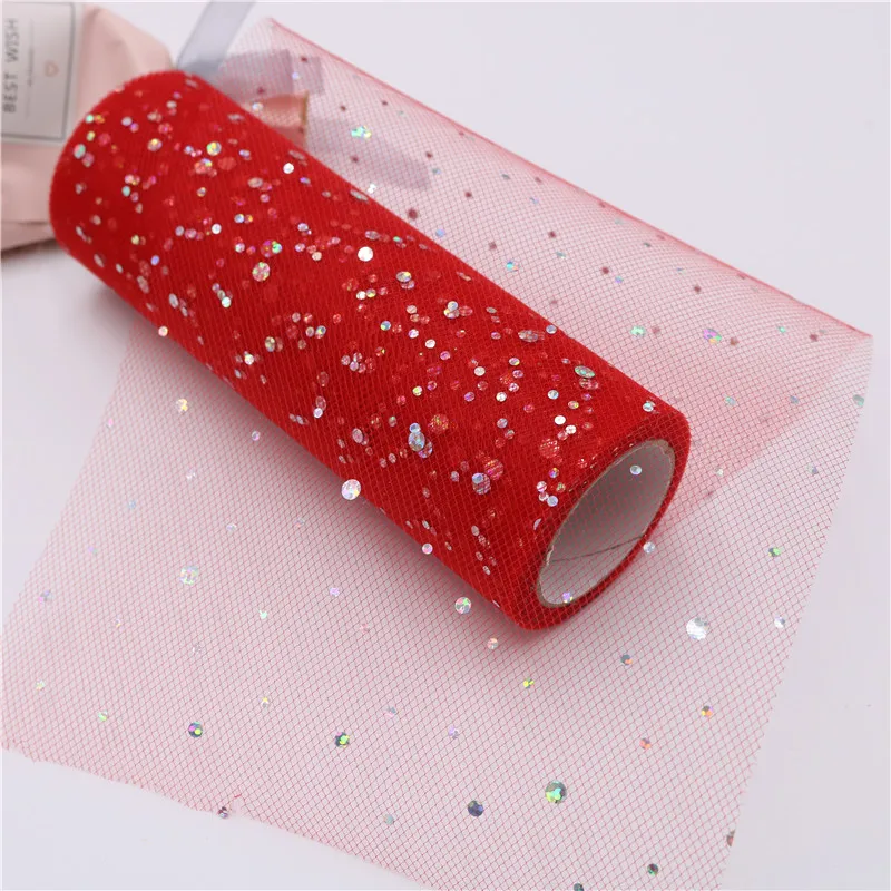 10 ярдов 15 см рулон тюля с блестками ткань катушка пачка свадебное украшение