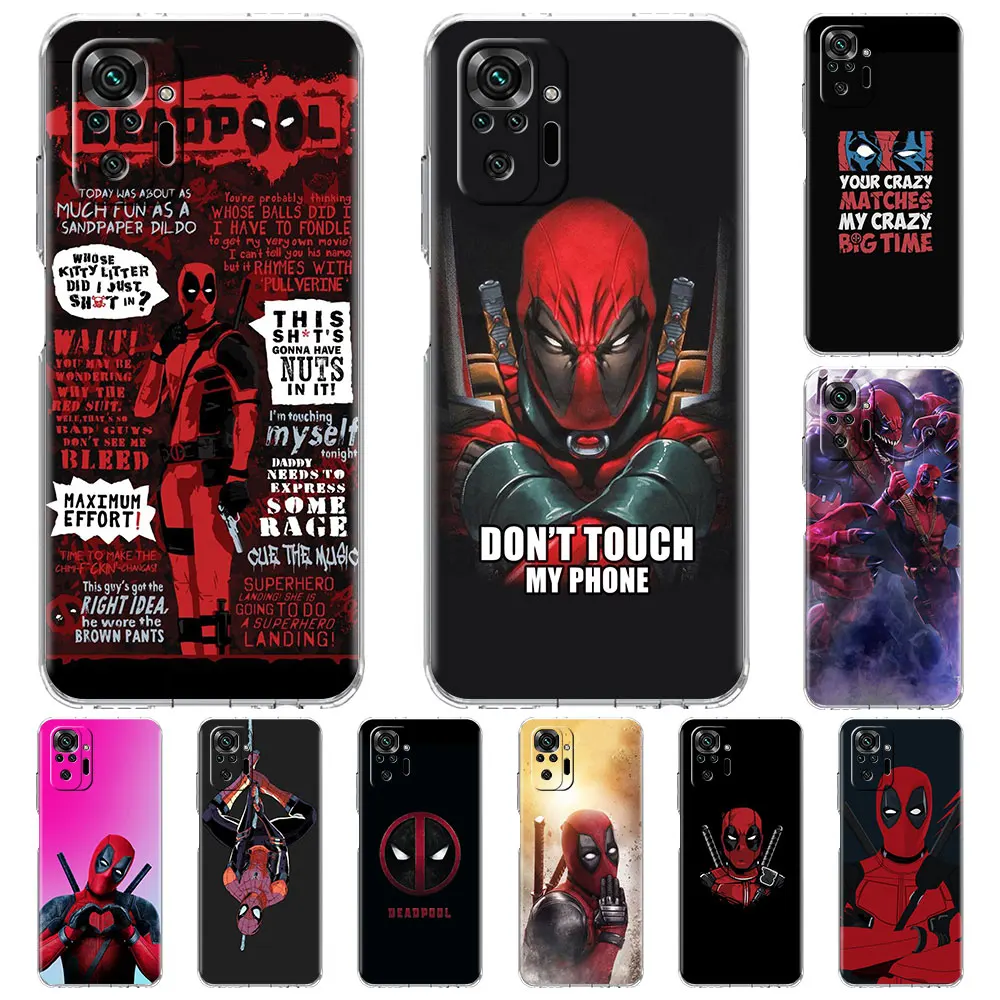 

Deadpool Dead Pool Clear Phone Case For Xiaomi Redmi Note 10 Pro 9S 9T 9 4G 8 8T 7 7A 9A 9C K40 Soft TPU Back Cover Shell Capa