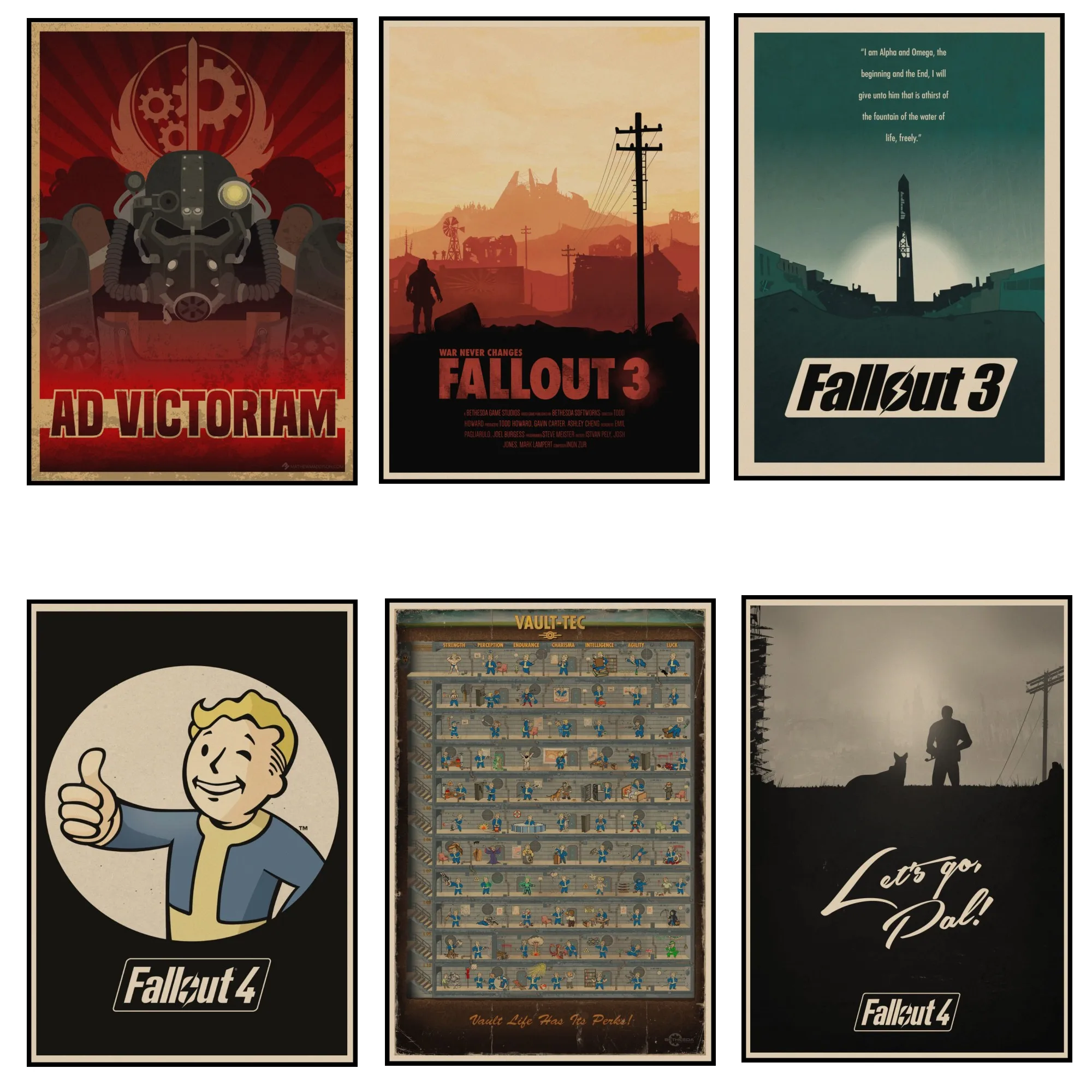 Fallout 2 3 4 Nuka Кола винтажный постер из крафт бумаги настенная живопись Домашний