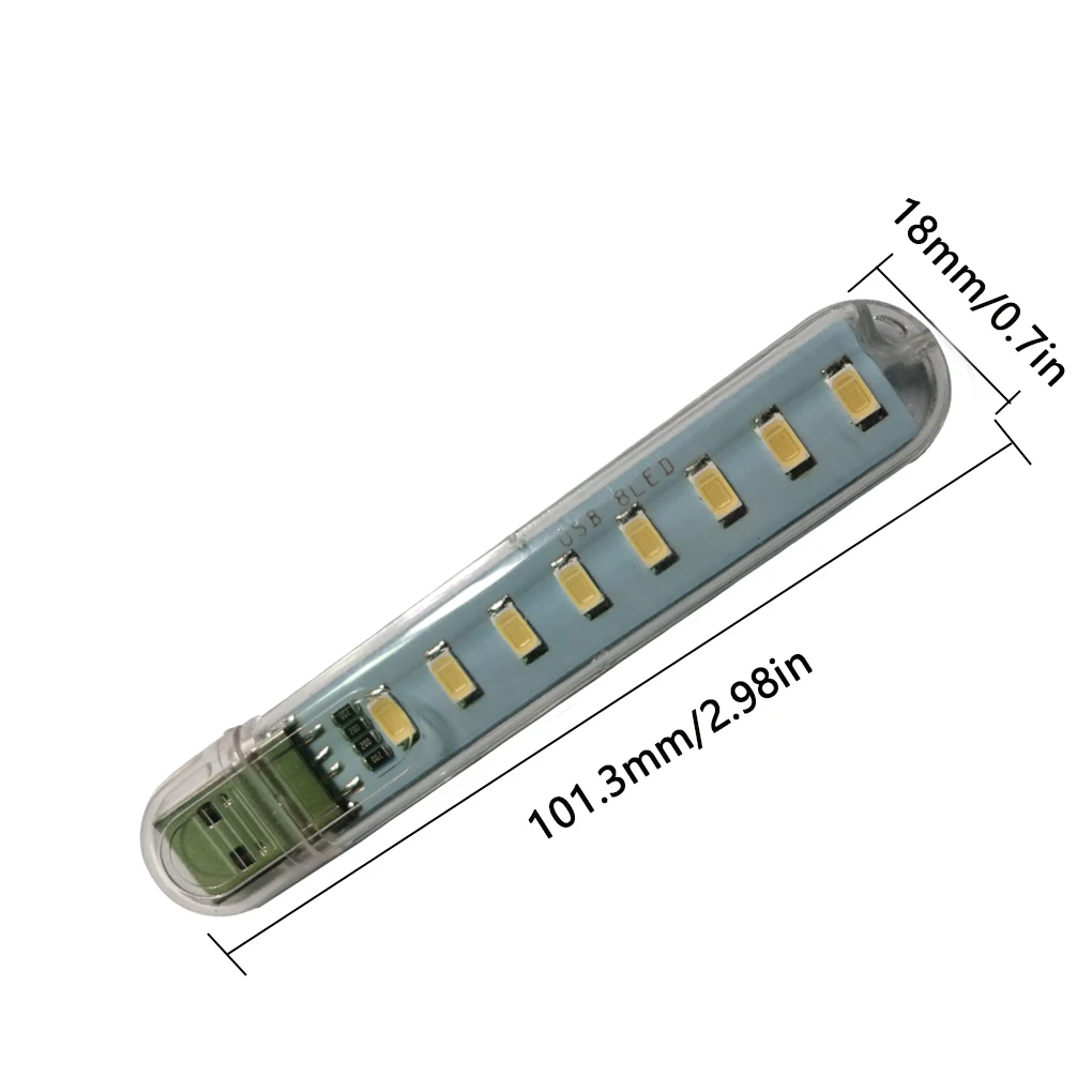 

1pc USB LED Book Lights 8LEDs SMD 5630 5730 LED Bulb 5V Power Input White 5000-6500K Warm White 3000-3500K USB Night light