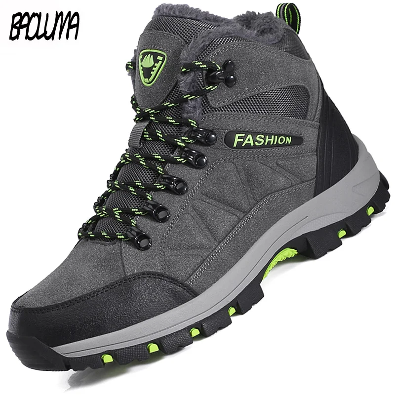 Ботинки мужские зимние на шнуровке классические плюшевые теплые