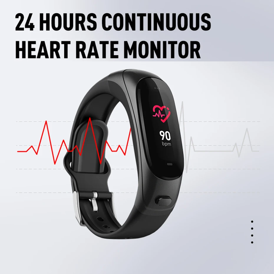 V08pro Smart Wristband 2 in 1 Bluetooth Bracelet Sport Heart Rate Blood Pressure Fitness Tracker Mic Earphone | Электроника