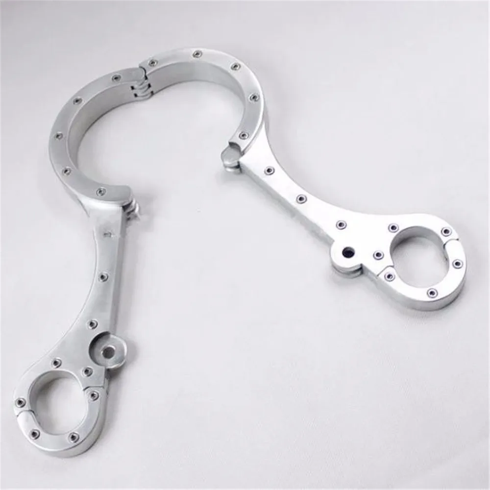 Роскошный ошейник для Шеи Шлем-бандаж из нержавеющей стали наручники манжеты на