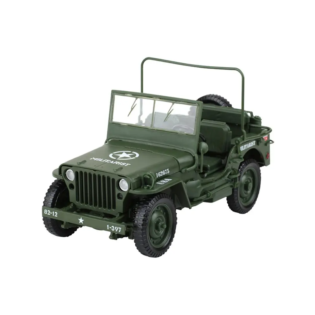

Литая из сплава 1:18 для Jeep, военная тактика, открытые панели капюшона для раскрытия двигателя для детей, Подарочные игрушки
