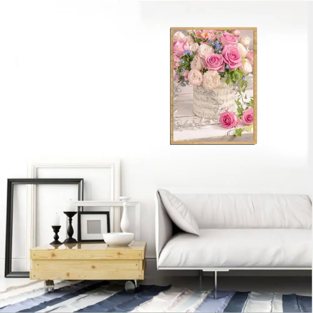 

Diamond Painting Full Drill 5D Art Set Embroidery Handicraft Flowers In A Flower Basket Diamond Kits Home Decor