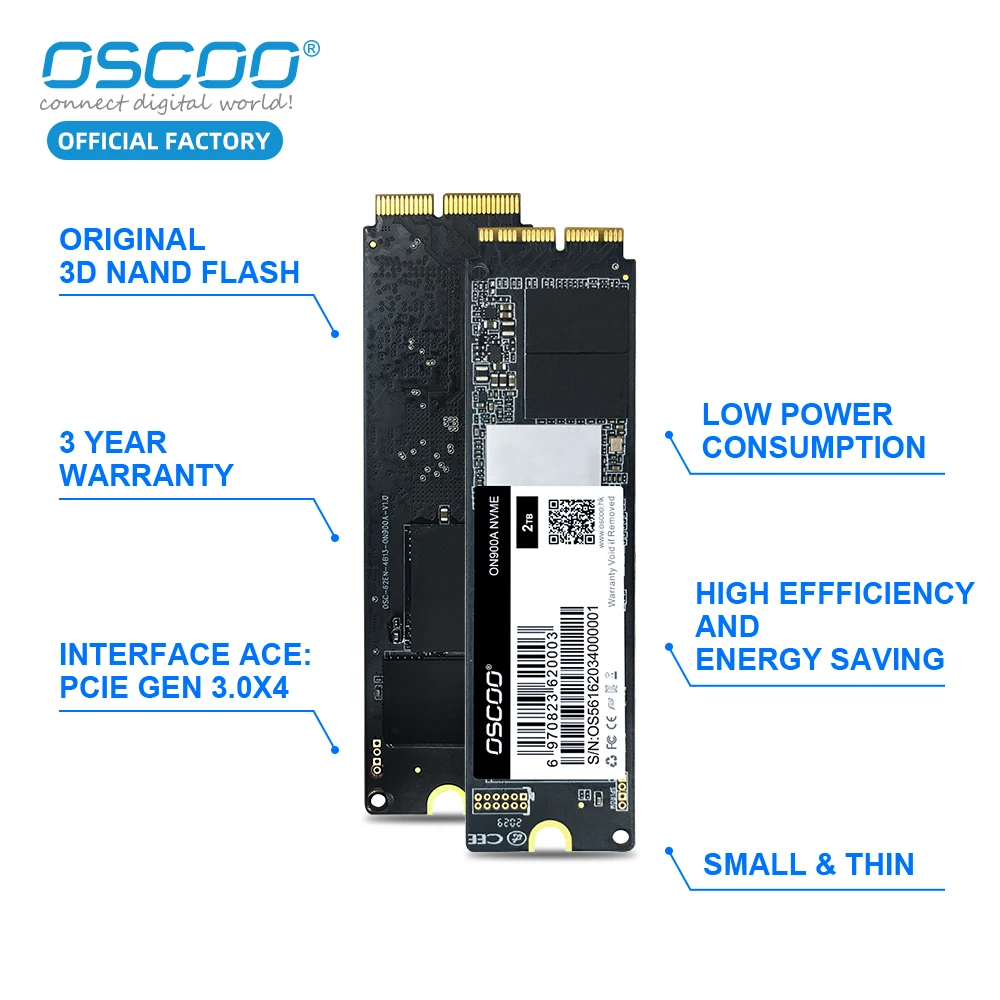 Жесткий диск OSCOO PICe SSD NVME для Macbook Pro A1502 A1398 жесткий Mac Air A1369 A1465 A1466 iMac A1418