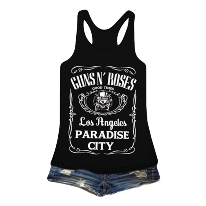 Женские майки с цветочным принтом Guns N Rose готические футболки уличная одежда