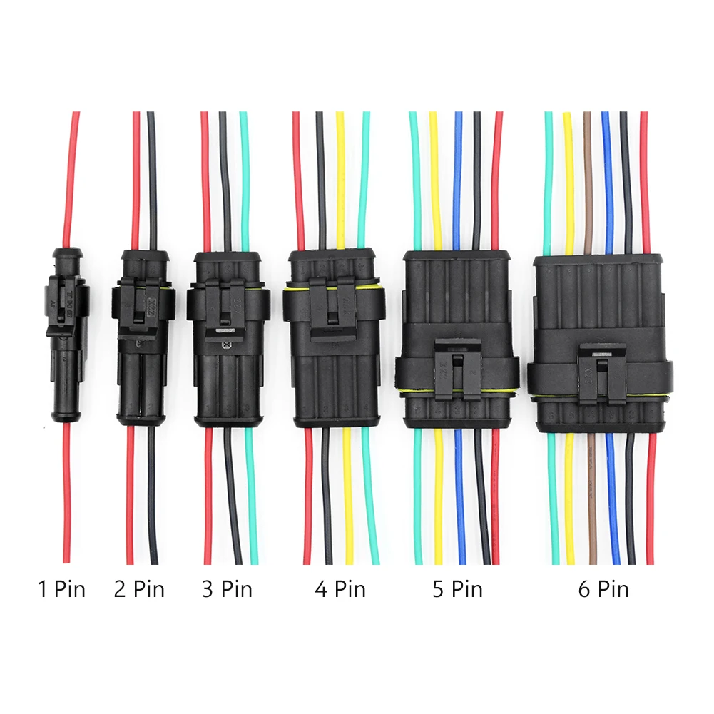 

5pcs Waterproof AMP 1 2 3 4 5 6 Pin Way Wire harness Male Female Car Plug Connector Car Motorcycle Electrical Auto Connector