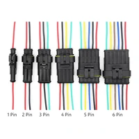 5pcs waterproof amp 1 2 3 4 5 6 pin way wire harness male female car plug connector car motorcycle electrical auto connector