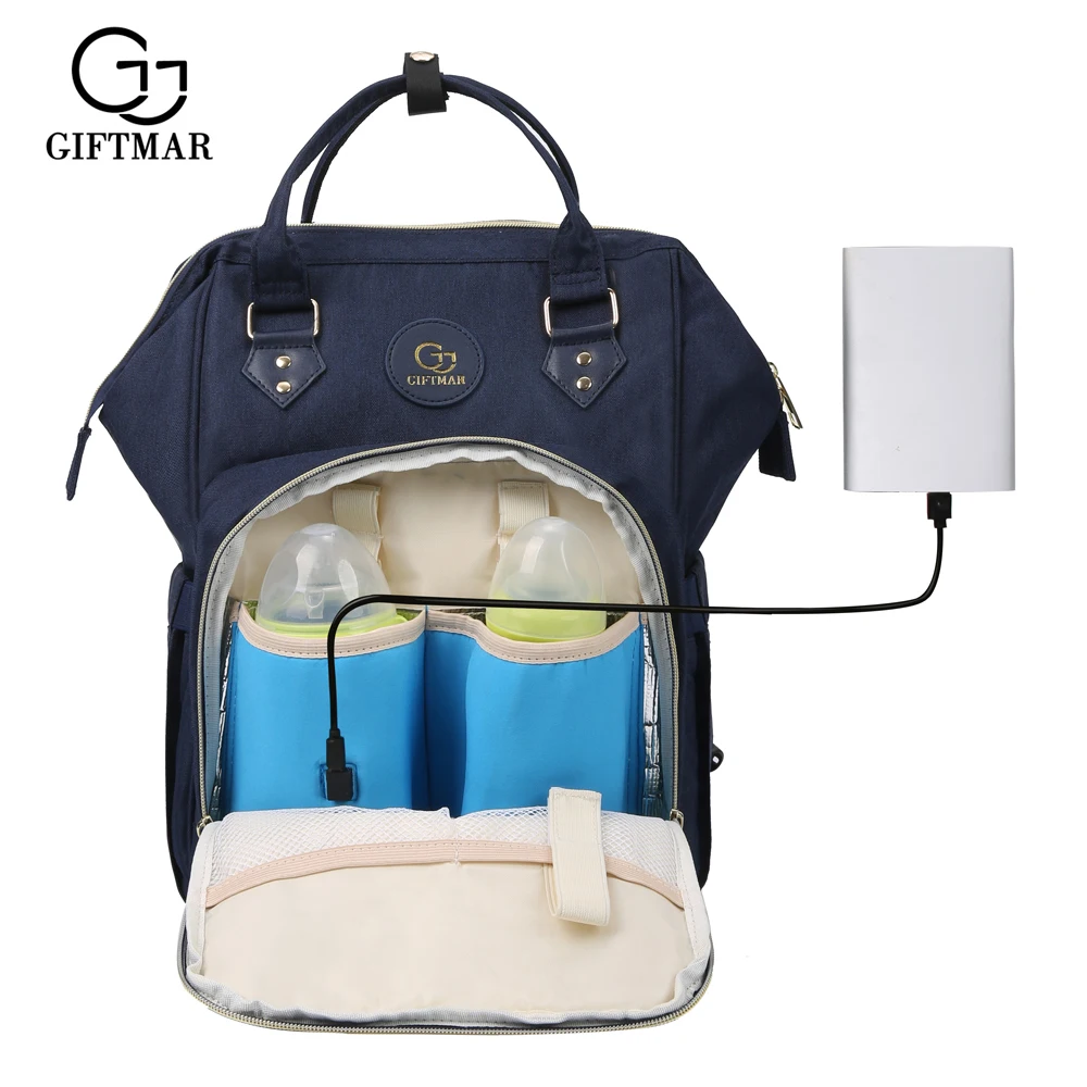 Новый дизайн 2019 модная сумка для подгузников с usb подогревом подогреватель
