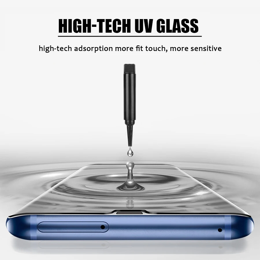 UV Liquid Curved Full Glue Tempered Glass Screen Protector For Samsung Galaxy S20 S10 S8 S9 plus Note 10 lite 8 9 glass film | Мобильные