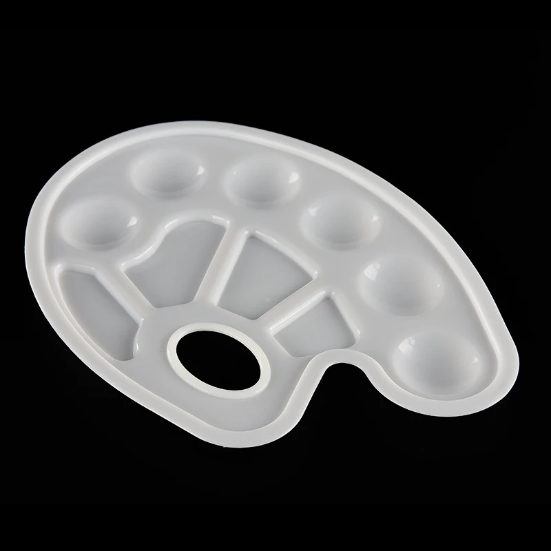 

Plastic Art Paint Drawing Tray Color Palette For Oil Watercolour White Painting Pallet 10 Wells Design With Thumb Hole