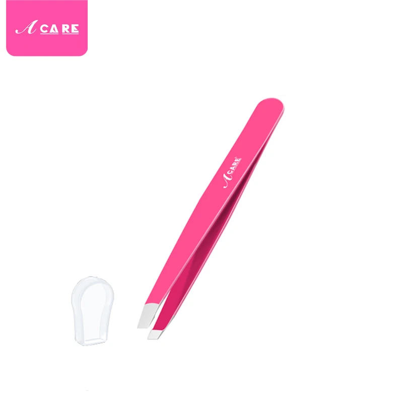1 x Pink With Gel Пинцет для удаления волос из нержавеющей стали пинцет для бровей розовый Наклонный черный наконечник для лица безвредный Макияж инструмент для красоты Серебряный - Цвет: 1 x Pink With Gel