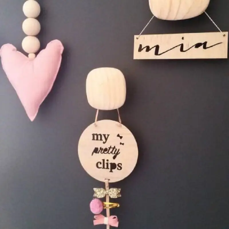 Скандинавский деревянный заколка для волос малышей Вешалка Органайзер стене