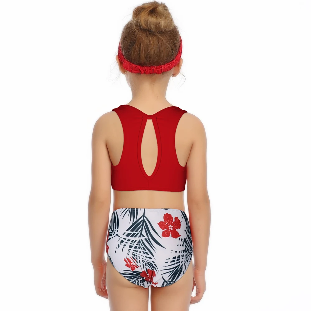 Купальник для девочек-подростков Детский комплект бикини с цветочным принтом