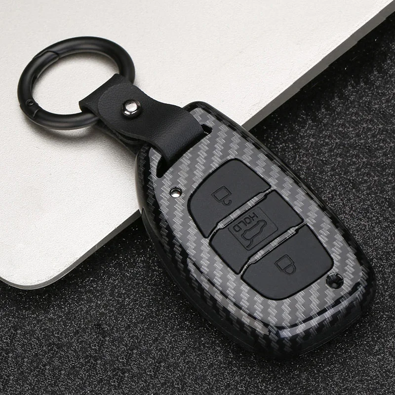 Чехол для автомобильного ключа защитный чехол из углеродного волокна Hyundai Creta Tucson