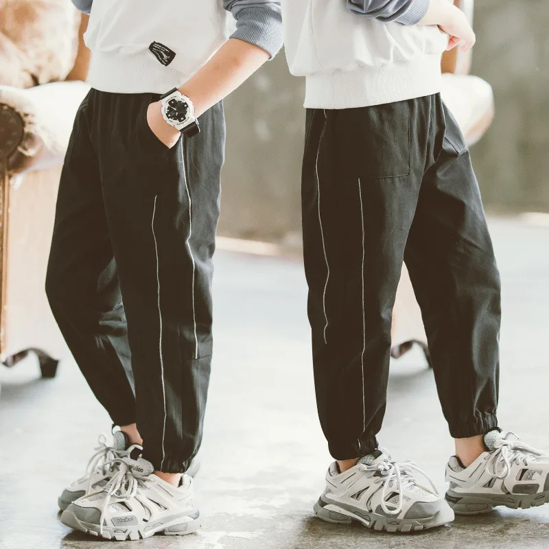 

Брюки-Капри Для Мальчиков, хлопковые повседневные штаны для бега, для подростков и начинающих ходить детей, весна-лето