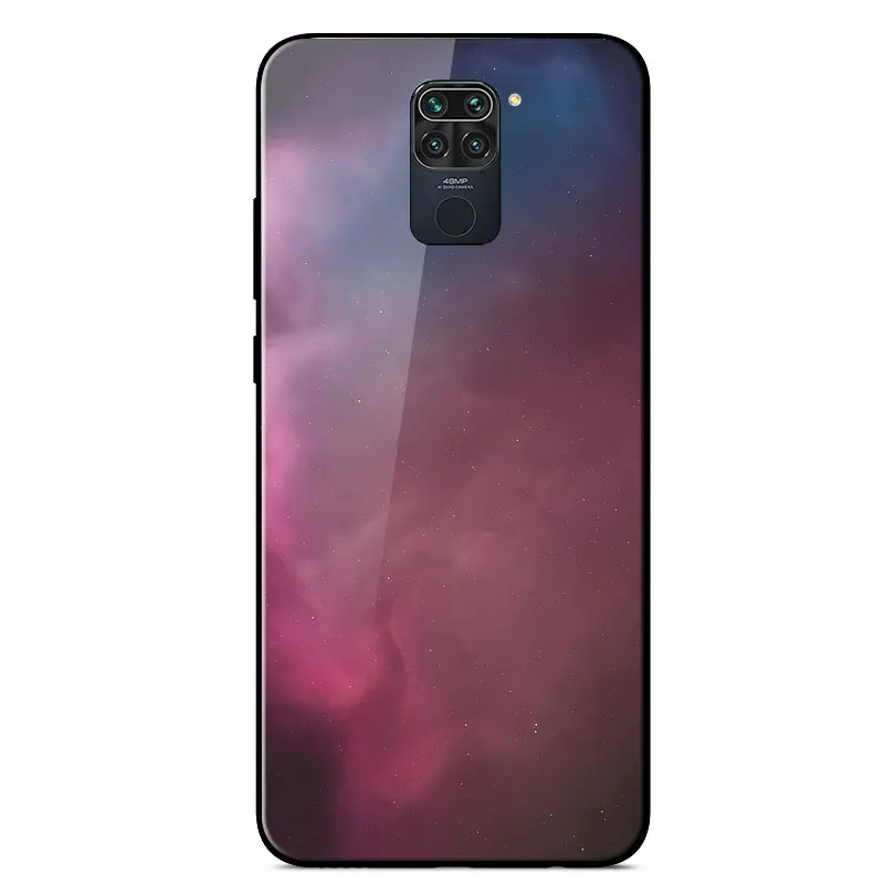 

For Xiaomi Redmi Note 9 Case Fashion Tempered Glass Phone Case For Redmi Note 9 Note9 10X 4G Luxury Star Space Painted Covers