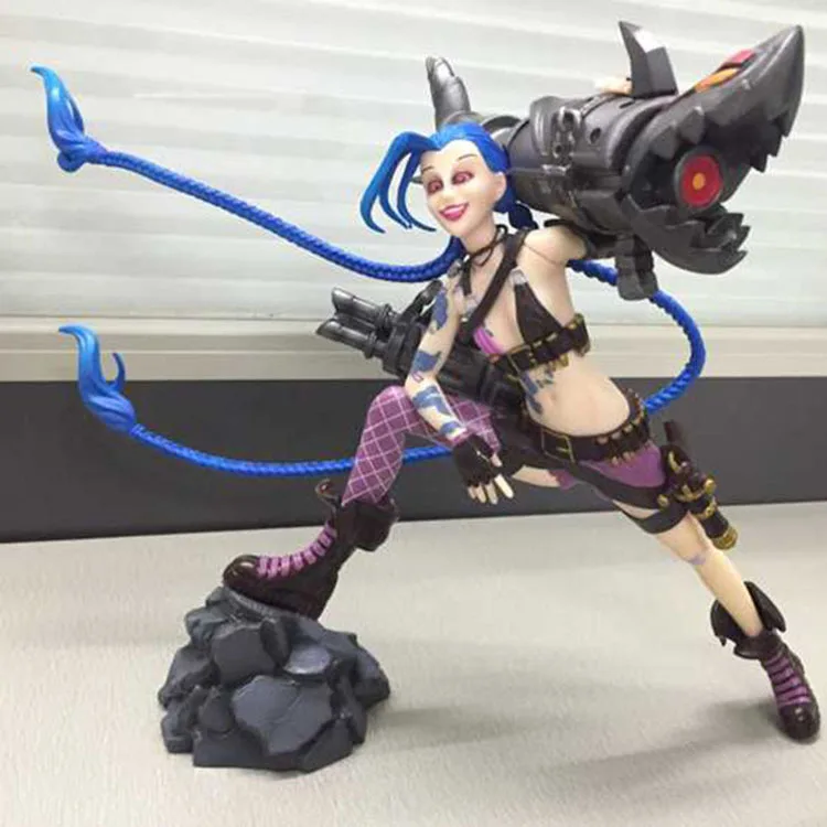 Фигурка героя из игры Jinx ПВХ фигурка смолы Коллекционная модель игрушка кукла