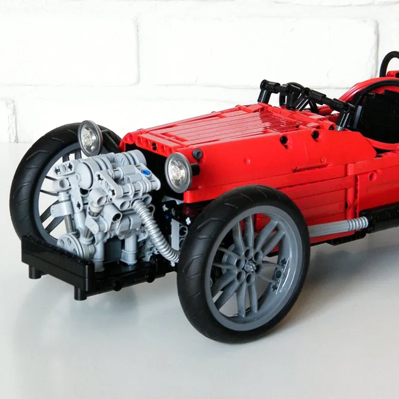 

Moc Motorcycle Morgan Three Wheeler Racing Vehicle Sets Model Building Blocks DIY Creative Bricks Educational Kids Toys Gifts