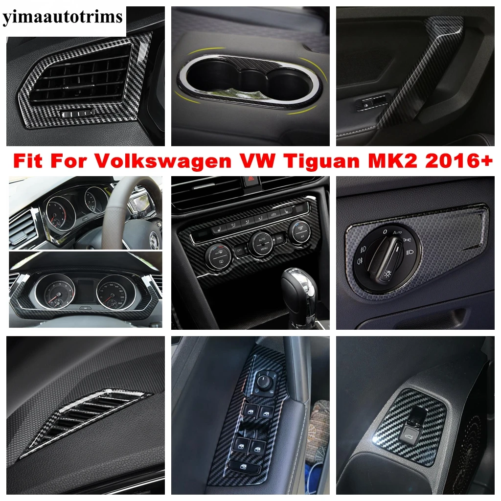 

Car Accessories Dashboard AC Air Panel Reading Light Cover Trim Carbon Fiber Interior For Volkswagen VW Tiguan MK2 2016 - 2022