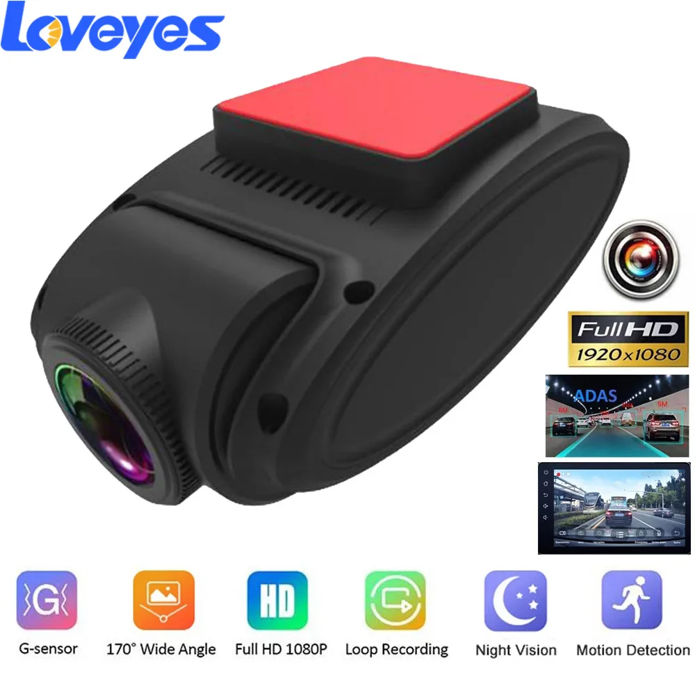 

USB Driving Recorder Dash Camera ADAS Safety Assistance Full HD Night vision Video Recording for Android Navigation DVRs H2+