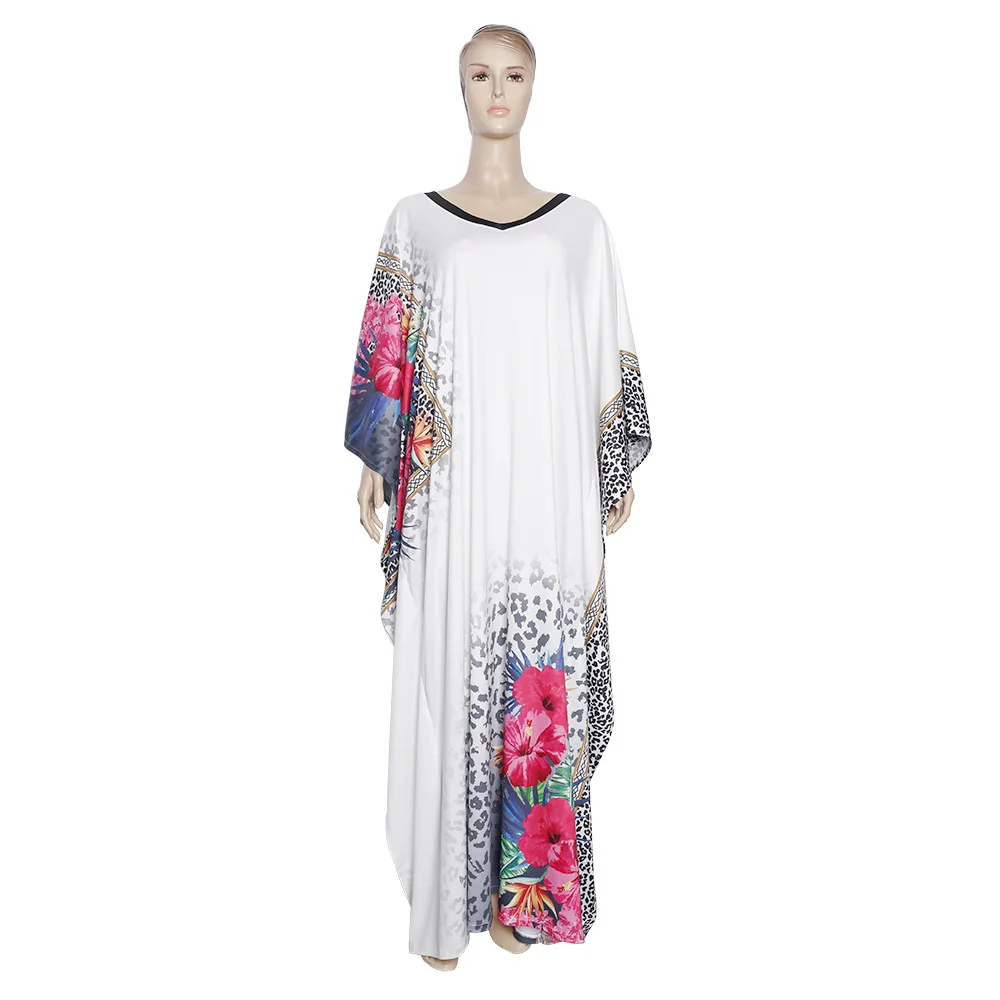 

Plus Size Dress Femme Robe Dresses For Women African Women's Printed Bat Sleeve V-neck Loose Dress Vestido De Mujer
