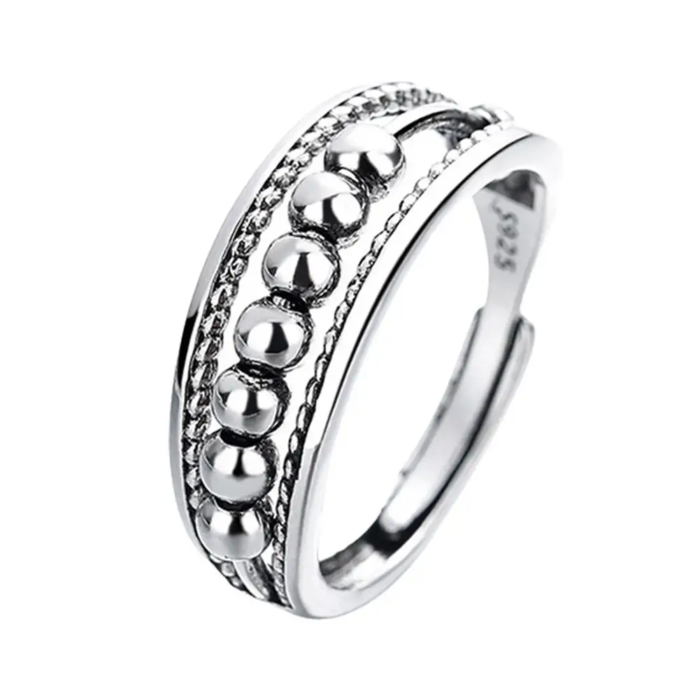 Кольцо-Спиннер с бусинами-Регулируемый подарок для мужчин женщин и рельефное