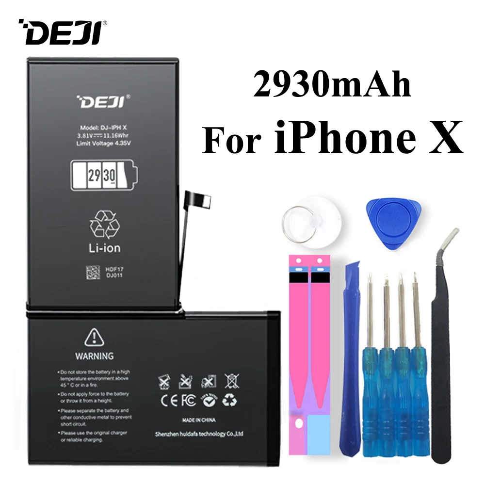 Deji Аккумулятор для Apple iPhone X 8 Plus 6 8P iPhoneX iPhone6 iPhone8P 2200mAh-3060mAh сменный литий-полимерный батарея+ бесплатный инструмент For Apple iPhone X 8Plus 6 Мобильный телефон батарея