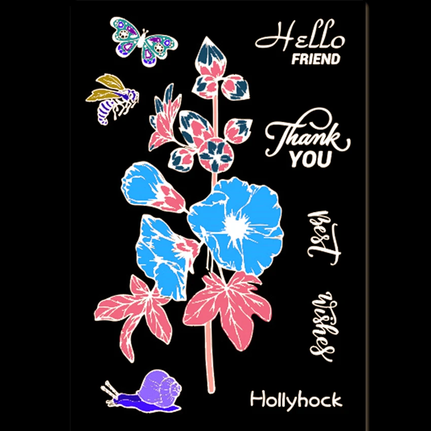PANFELOU hollyhock flower Transparent Clear Silicone Stamp/Seal DIY scrapbooking/photo album 11*16cm clear stamp sheets | Дом и сад