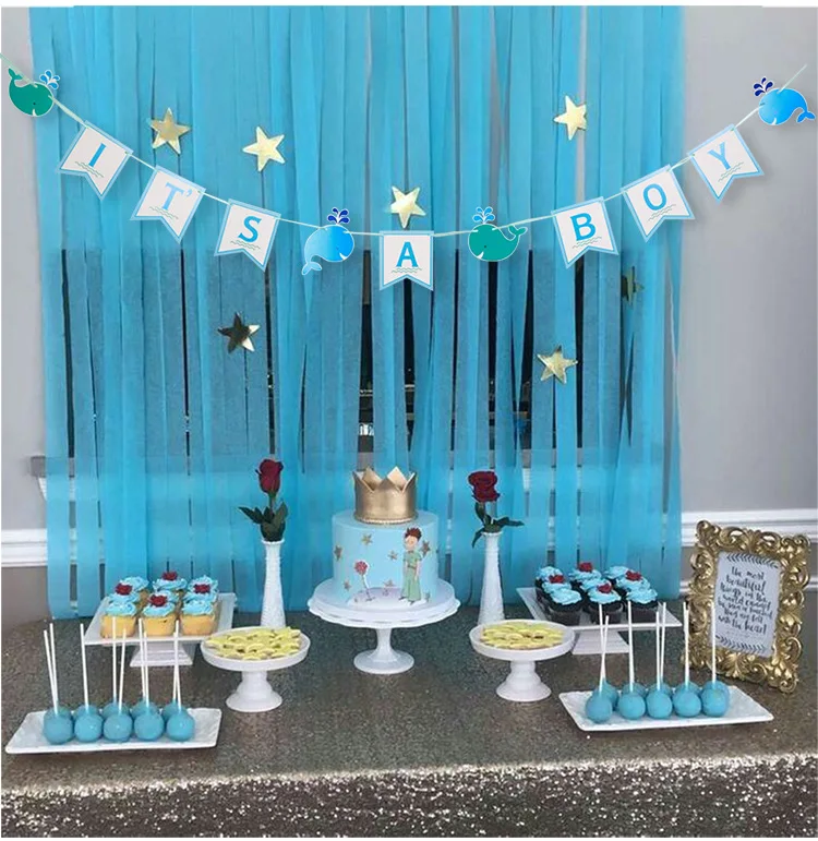 Это баннер для мальчиков и девочек в форме Кита день рождения детский душ