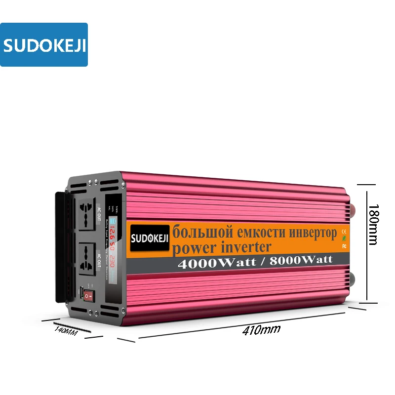 4000W 8000W 12V to 220V car power inverter voltage transformer Modified Sine Wave Intelligent LCD Display+USB CHARGER | Автомобили и