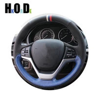 car steering wheel cover hand sewing soft genuine leather suede for bmw f25 x3 2011 2012 2013 2014 2015 f26 x4 2014 2016