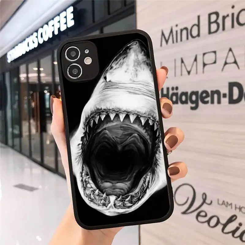

Sharks sea animal lovely cool Phone Cases Matte Transparent for iPhone 7 8 11 12 s mini pro X XS XR MAX Plus cover funda