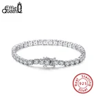 Effie Queen инкрустированные 925 стерлинговый Серебряный браслет для тенниса 4 мм циркония цепи браслеты из нержавеющей стали для женщин мужчин, который надевается на лучезапястный сустав ювелирные изделия из жемчуга юбилей подарок BB95