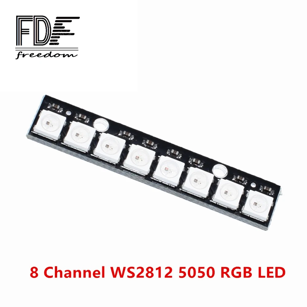 8-битная 8-канальная светодиодная подсветка WS2812b 5050 RGB встроенная полная новая