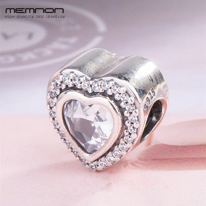 

New autumn collection rose heart Charms 925 sterling Silver love bead fit charm Bracelet Necklace DIY for women Memnon Jewelry