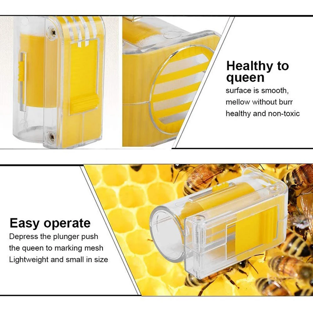 

1PC Bee Queen Marking Marker Catcher Cage Bottle One Handed Garden Beekeeper Queen Bee Catcher Holder Wasp Catch Tools