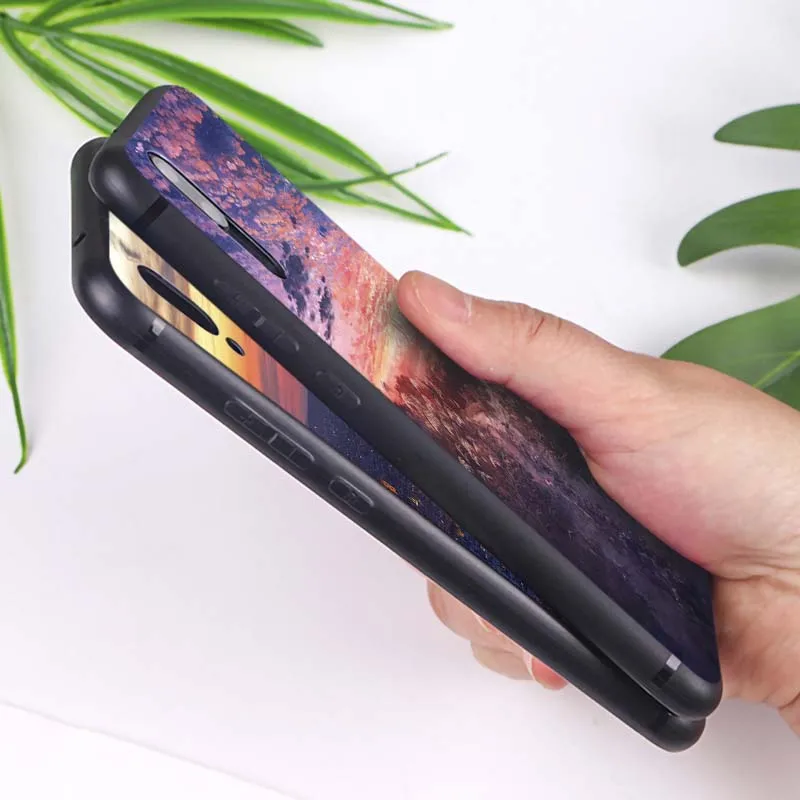 Крышка с пейзажем для xiaomi redmi note 7 8 pro 7a k20 5 6 4x Прозрачный однотонный Мягкий
