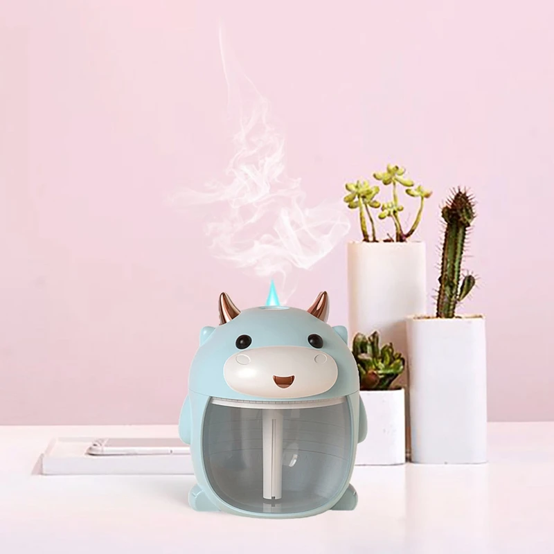 

USB Cute Pet Cow Night Light Humidifier Mini Air Humidifier Romantic Soft Light USB Diffuser Car Mist Maker
