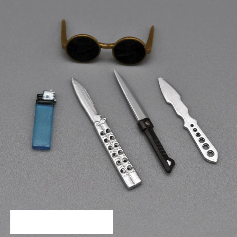 

Best Sell 1/6 Scale Modern Trend Weapon Knife Dagger Sunglasses Lighter Set Accessories For Mostly Doll Soldier