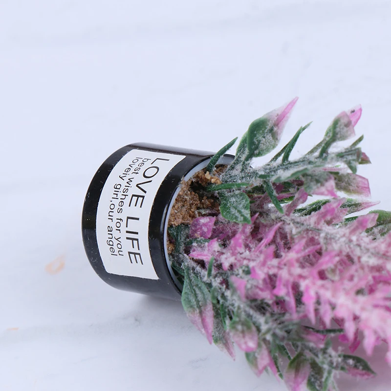 

Doll House Miniature Fake Plant Lavender Flower Arrangement Accessories 1:12 Dollhouse Toys For Baby