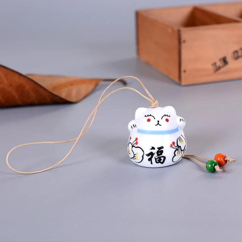 

Ceramic Lucky Cat Pendant Wind Chimes Car Ornament Hanging Figurine Home Decor DA